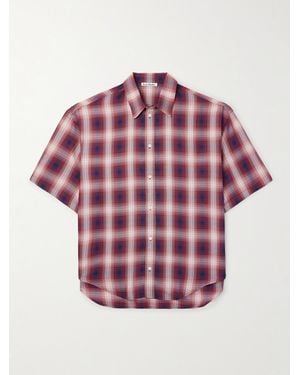Acne Studios Oversized Checked Woven Shirt - Pink
