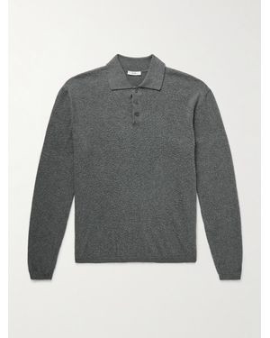 The Row Almot Brushed-cotton Polo Shirt - Grey