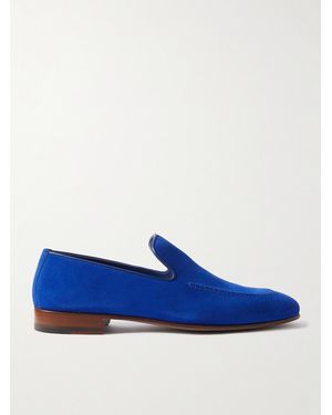 Manolo Blahnik Truro Suede Loafers - Blue