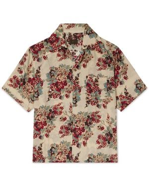 Kapital Camp-Collar Printed Woven Shirt - Natural
