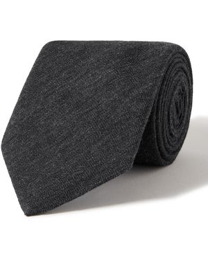 MR P. 8Cm Wool And Silk-Blend Twill Tie - Black