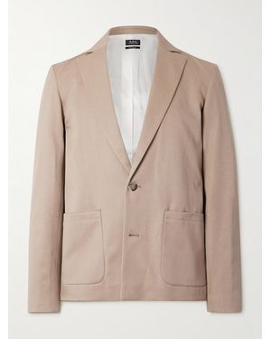 A.P.C. Luc Unstructured Wool And Cotton-Blend Twill Suit Jacket - Natural