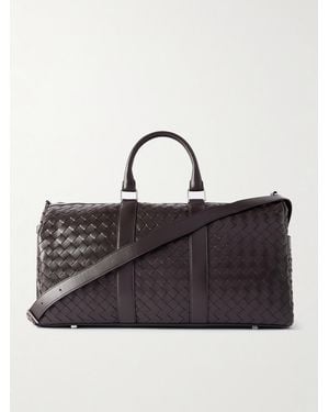 Bottega Veneta Intrecciato Leather Weekend Bag - Brown