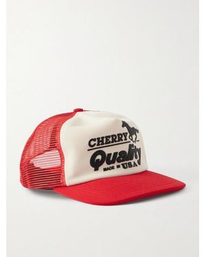 CHERRY LA Printed Foam And Mesh Trucker Cap - Red