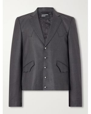 Enfants Riches Deprimes Western Perfect Striped Wool Blazer - Black