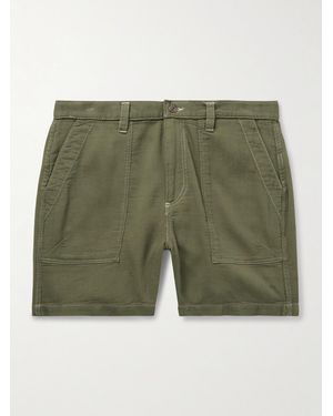 Corridor NYC Bedford Straight-Leg Ribbed Cotton Shorts - Green