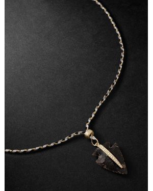 Jacquie Aiche Arrowhead, Cord And Diamond Necklace - Black