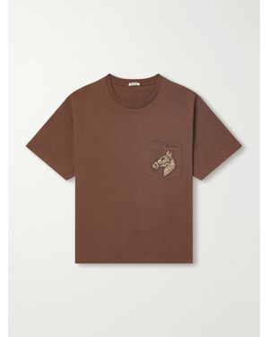 Bode Sequin-Embellished Cotton-Jersey T-Shirt - Brown
