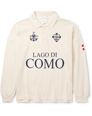 Rhude Como 1907 Oversized Printed Cotton-piqué Polo Shirt - Natural