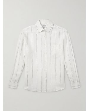 Brunello Cucinelli Pinstriped Linen Shirt - White