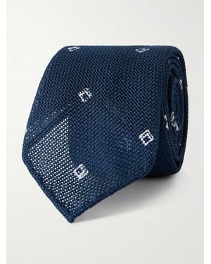 Sid Mashburn 8Cm Printed Cotton-Mesh Tie - Blue