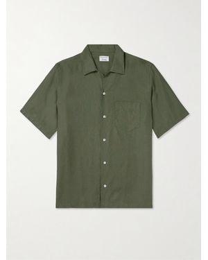 Kingsman Drake's Convertible-collar Linen Shirt - Green