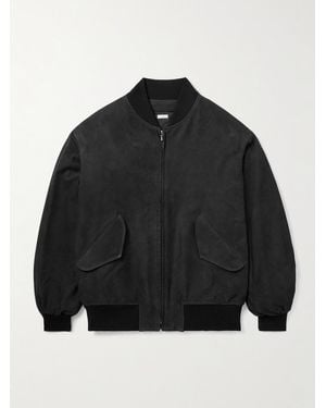A.PRESSE Nubuck Bomber Jacket - Black