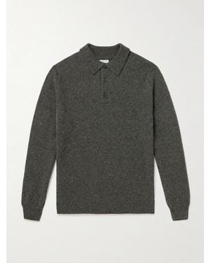 Sunspel Wool Polo Shirt - Grey