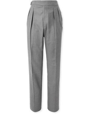 Ralph Lauren Gregory Tapered Pleated Worsted Wool-Flannel Pants - Gray