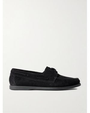Morjas Suede Boat Shoes - Black