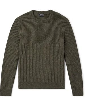 A.P.C. Ribbed Wool Sweater - Green