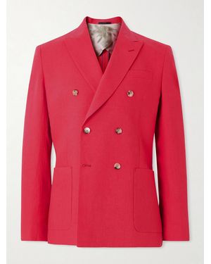 Paul Smith Double-Breasted Linen Blazer - Red