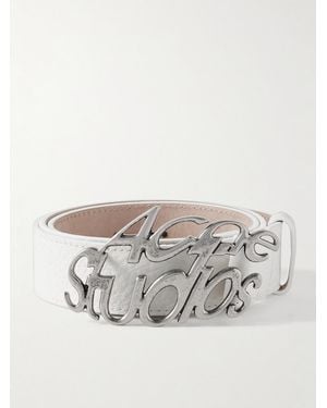 Acne Studios 3Cm Full-Grain Leather Belt - Grey