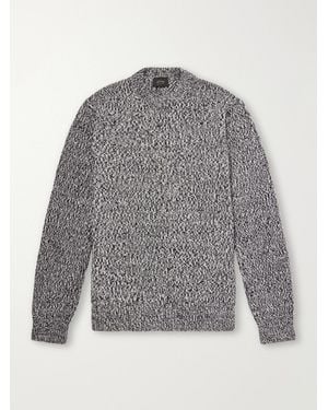 Brioni Wool-Mouliné Sweater - Gray