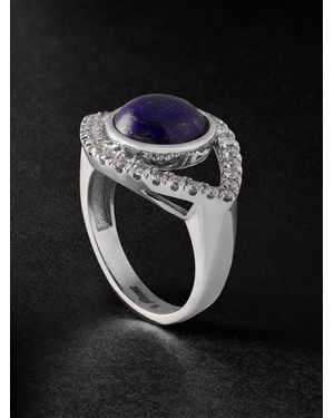 Jacquie Aiche Eye Large Lapis Lazuli And Diamond Ring - Black