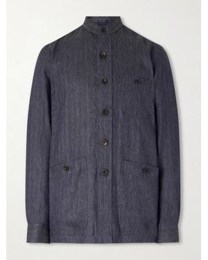 Rubinacci Safari Linen Jacket - Blue