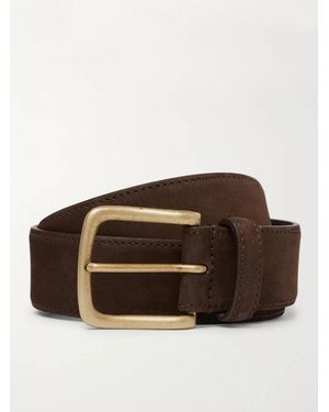 Anderson & Sheppard 3.5Cm Dark- Suede Belt - Brown