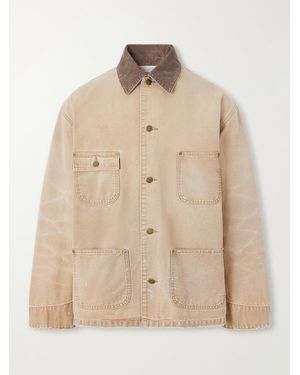 John Elliott Desert Snow Distressed Denim Jacket - Natural
