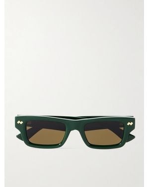 Bottega Veneta Ribbon Stud Square-Frame Recycled-Acetate Sunglasses - Green