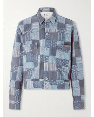 RRL Patchwork Cotton Jacket - Blue
