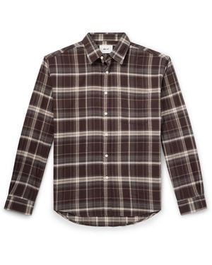 NN07 Deon 5465 Checked Organic Cotton-flannel Shirt - Brown