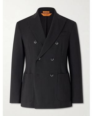 Barena Double-breasted Virgin Wool Suit Jacket - Black