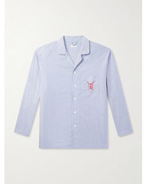 Ghiaia Striped Cotton Pyjama Set - Blue