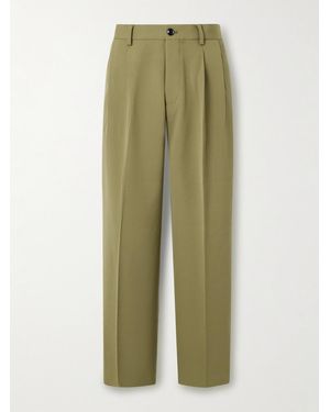 NN07 Justin 10002 Straight-leg Pleated Wool-blend Twill Suit Trousers - Green