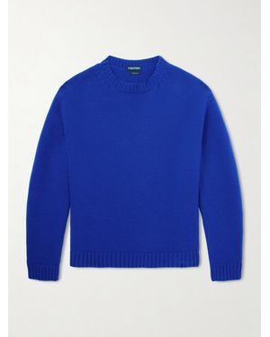 Tom Ford Wool and Cashmere-Blend Sweater - Blau