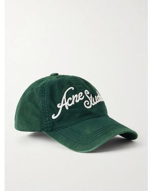 Acne Studios Carliy Venice Logo-Embroidered Cotton Cap - Green