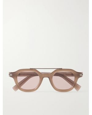 ZEGNA Aviator-Style Acetate Sunglasses - Pink