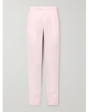 Boglioli Slim-Fit Straight-Leg Garment-Dyed Linen Suit Trousers - Pink