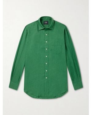 Drake's Linen Shirt - Green