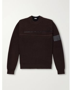 Loewe Panelled Zippered Wool-Blend Sweater - Schwarz