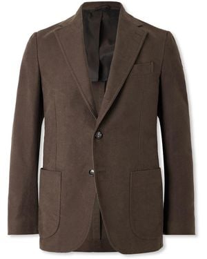 De Petrillo Posillipo Slim-fit Unstructured Cotton Suit Jacket - Brown