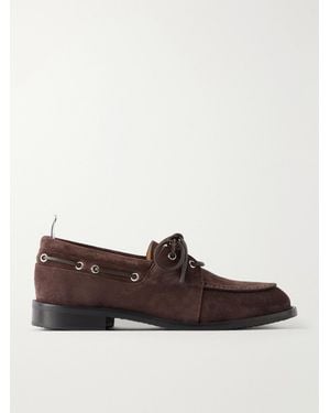 Thom Browne Suede Boat Shoes - Brown