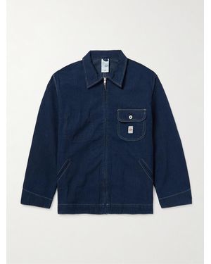 Nudie Jeans Jimmy Logo-appliquéd Utility Denim Jacket - Blue