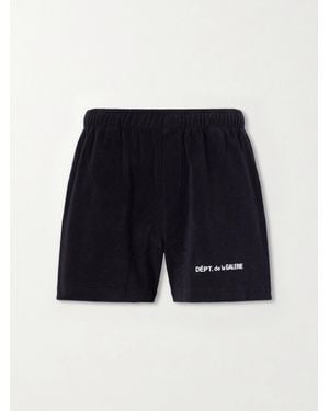 GALLERY DEPT. Zuma Straight-Leg Logo-Print Organic Cotton-Jersey Shorts - Blue