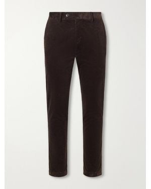 Sunspel Straight-Leg Cotton-Corduroy Suit Trousers - Black