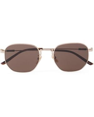 Gucci Round-Frame-Tone Sunglasses - Brown