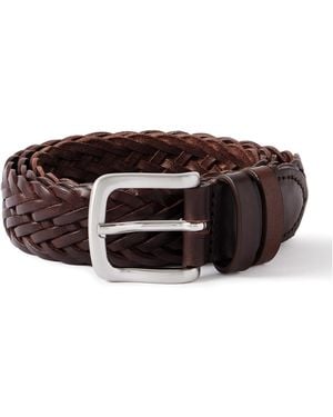 MR P. 3Cm Woven Leather Belt - Brown