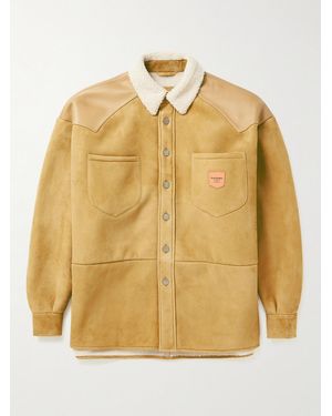 Acne Studios Lurt Shearling-Trimmed Suede Jacket - Natural