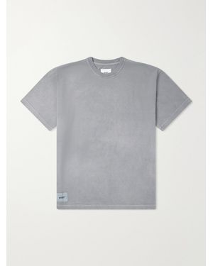 WTAPS Logo-Appliquéd Cotton-Jersey T-Shirt - Grey