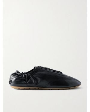 Saint Laurent Lewis Sneakers aus vollnarbigem Leder - Schwarz